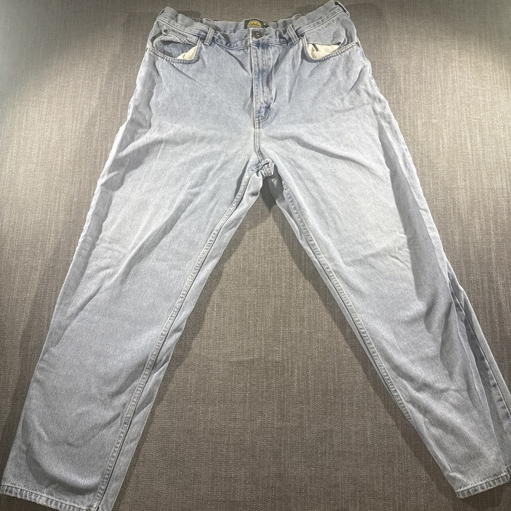 Cabalas Jeans Men's 38x32 Light Wash Distressed Hem Vintage Outdoor Workwear Y2K